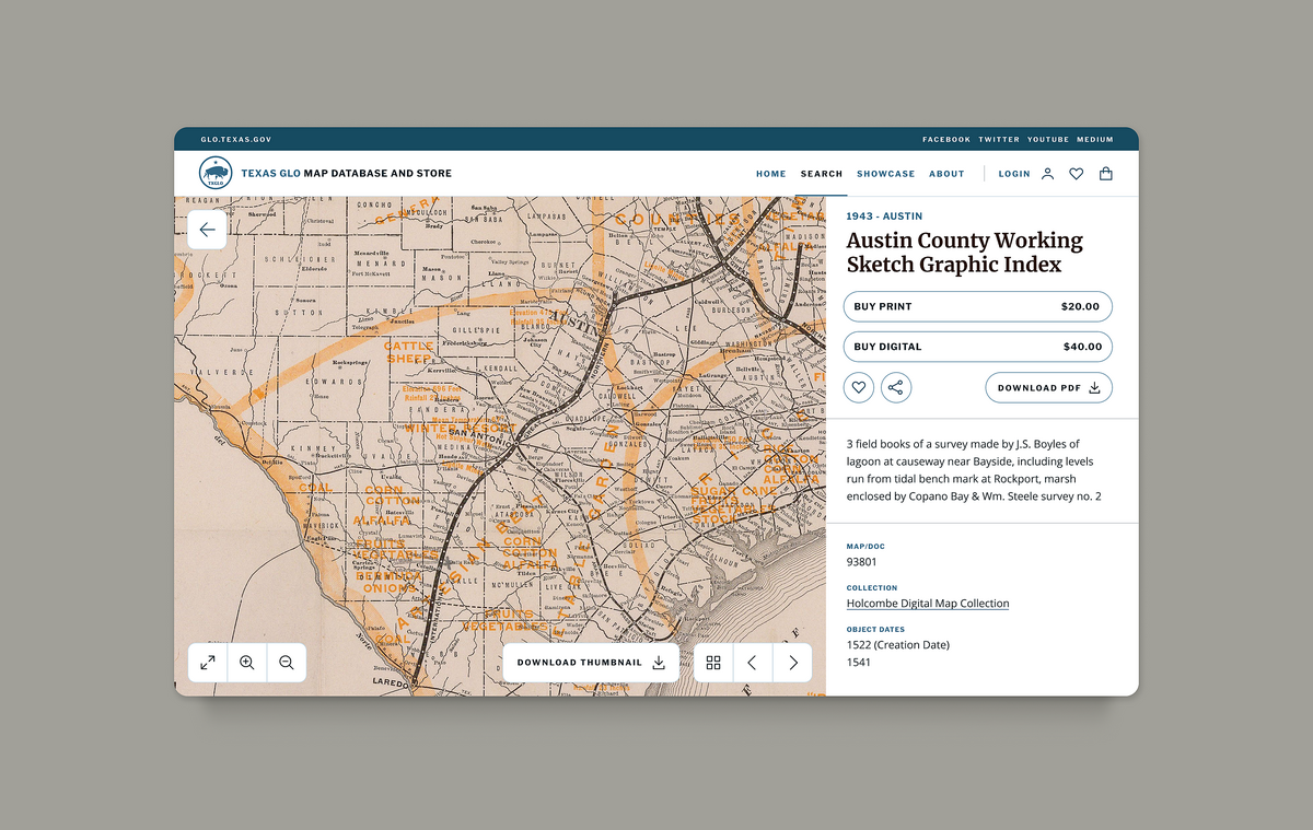 Image of a Map record page and available features.